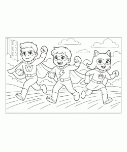 Ausmalbild Superheld 009