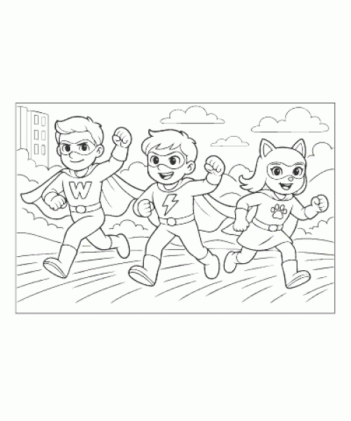 Ausmalbild Superheld 009