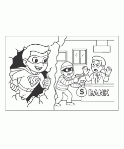 Ausmalbild Superheld 010