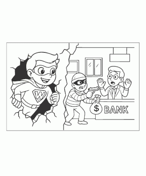 Ausmalbild Superheld 010