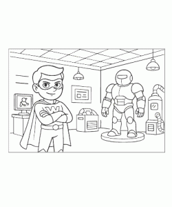 Ausmalbild Superheld 013