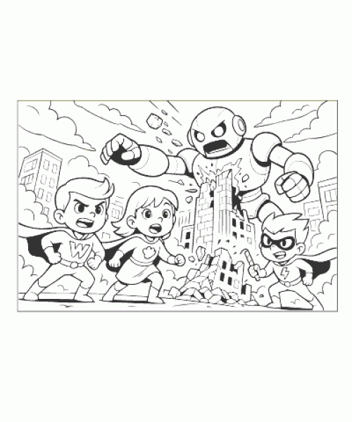 Ausmalbild Superheld 014