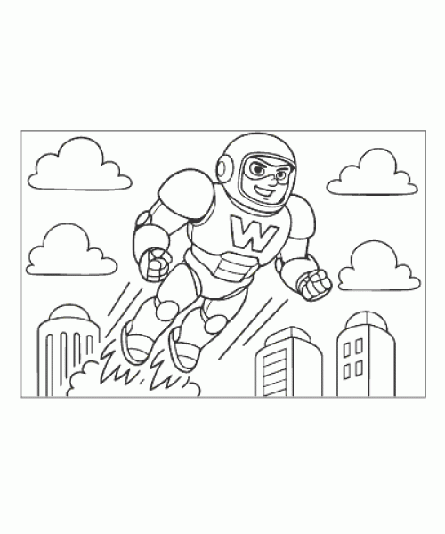 Ausmalbild Superheld 015