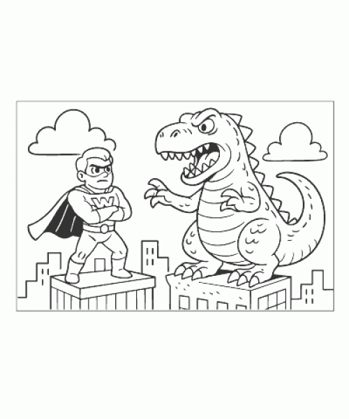 Ausmalbild Superheld 016