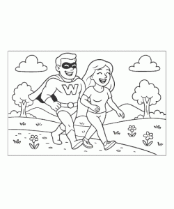 Ausmalbild Superheld 020