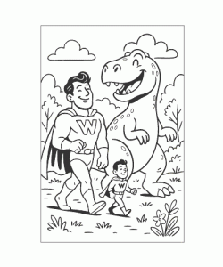 Ausmalbild Superheld 022