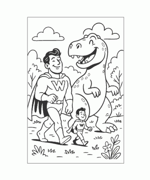 Ausmalbild Superheld 022