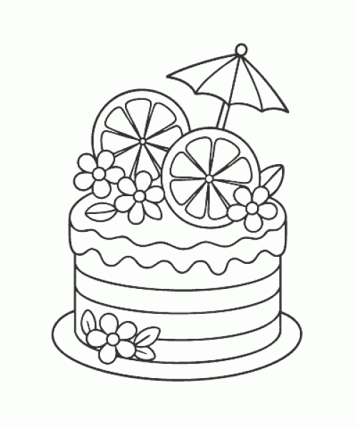 Ausmalbild-Torte-003