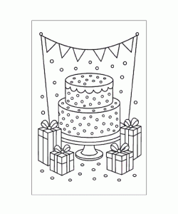 Ausmalbild-Torte-004