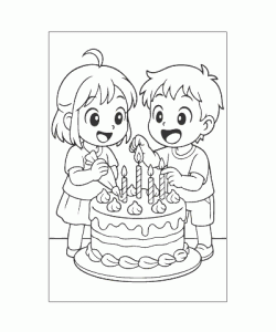 Ausmalbild Torte 006