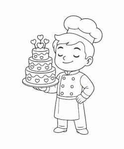 Ausmalbild Torte 007