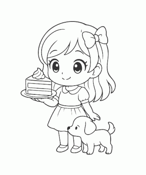 Ausmalbild Torte 008