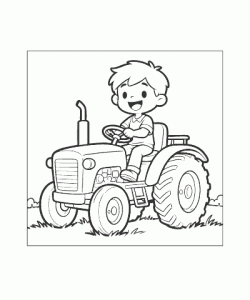 Ausmalbild Traktor 002