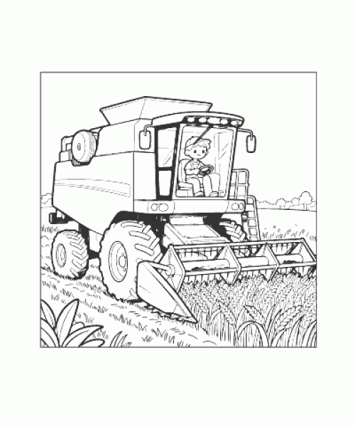 Ausmalbild Traktor 003