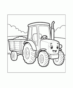 Ausmalbild Traktor 004