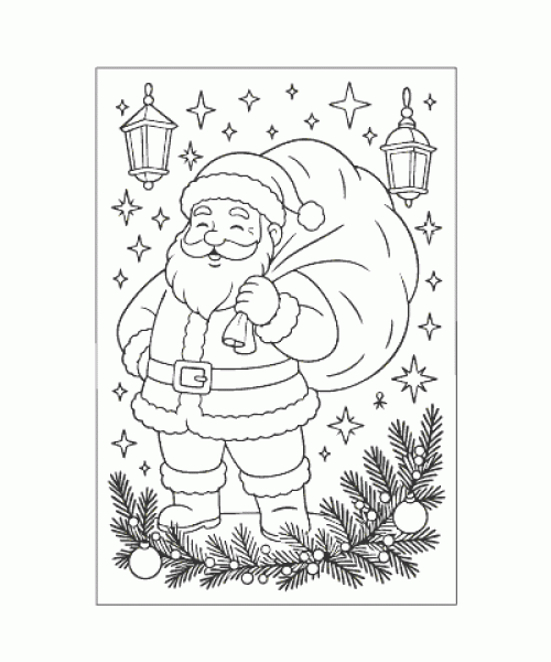 Ausmalbild Weihnachtsmann 001