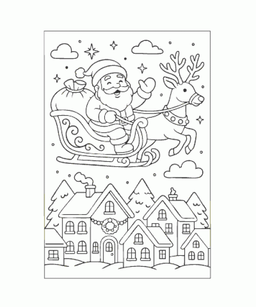 Ausmalbild Weihnachtsmann 002