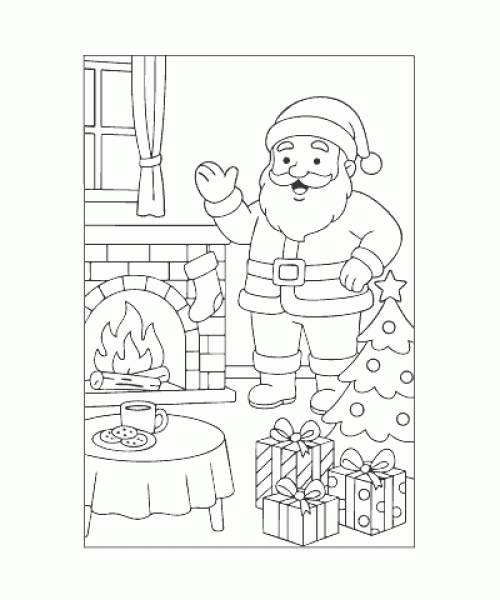 Ausmalbild Weihnachtsmann 003