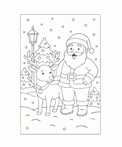 Ausmalbild Weihnachtsmann 004