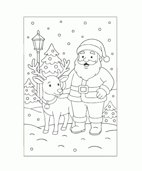 Ausmalbild Weihnachtsmann 004