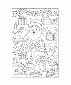 Ausmalbild Weihnachtsmann 005