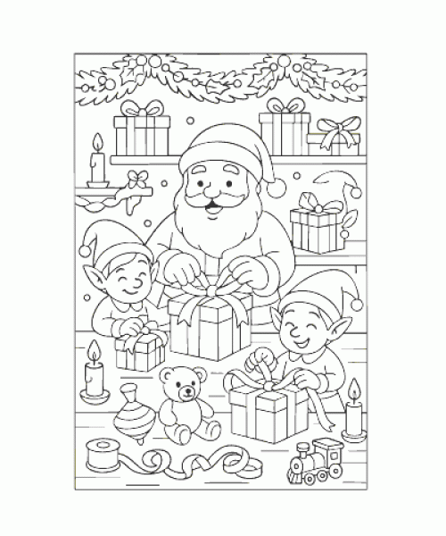 Ausmalbild Weihnachtsmann 005