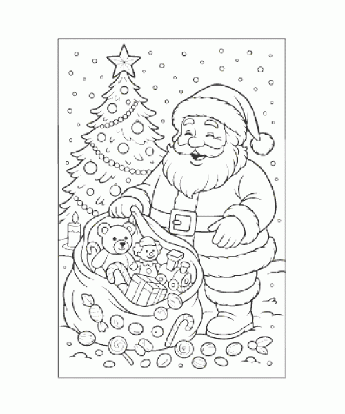 Ausmalbild Weihnachtsmann 008