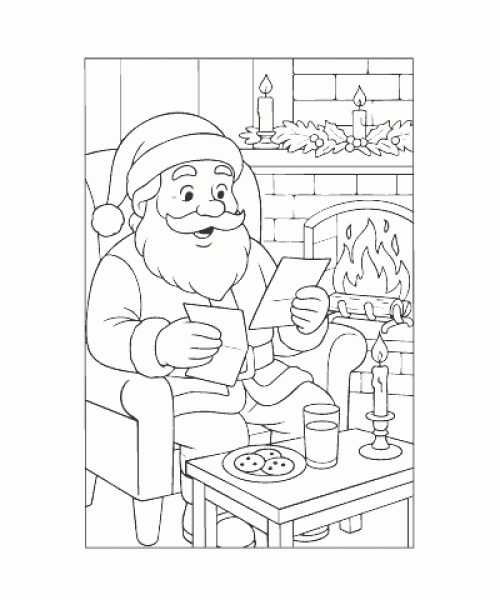 Ausmalbild Weihnachtsmann 014