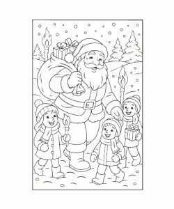 Ausmalbild Weihnachtsmann 016