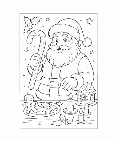 Ausmalbild Weihnachtsmann 017