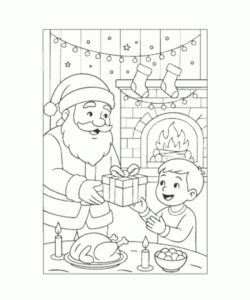 Ausmalbild Weihnachtsmann 020