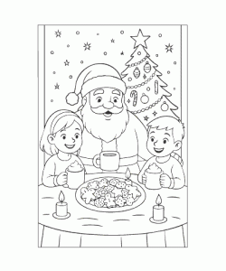 Ausmalbild Weihnachtsmann 021