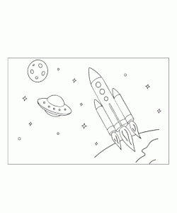 Ausmalbild Weltall 006