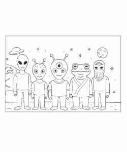 Ausmalbild Weltall 008