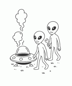 Ausmalbild Weltall 009