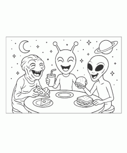 Ausmalbild Weltall 010