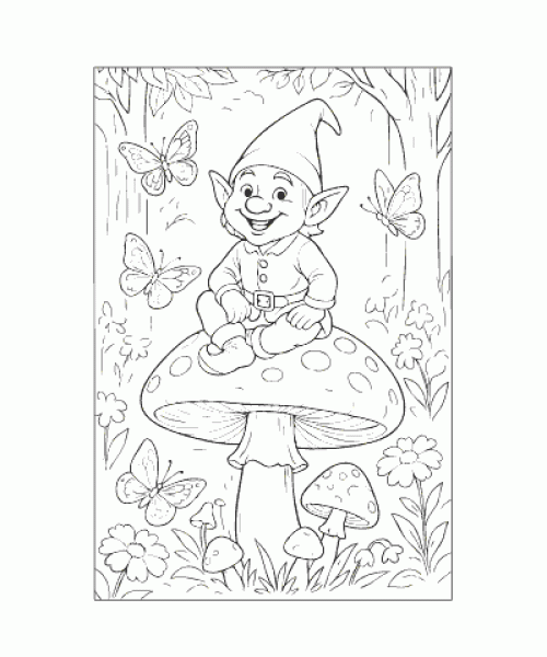 Ausmalbild Wichtel 017