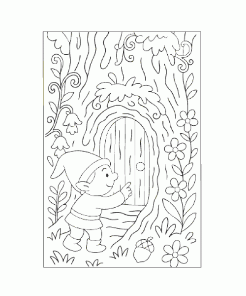 Ausmalbild Wichtel 020