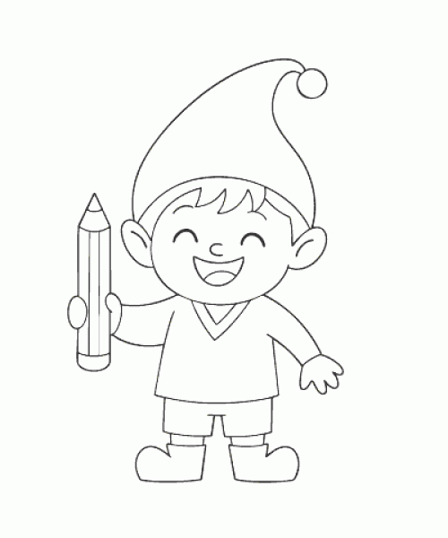 Ausmalbild Wichtel 024