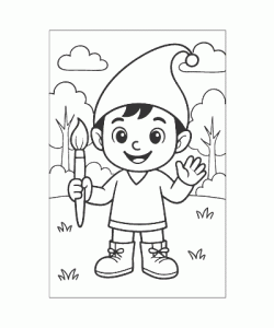 Ausmalbild Wichtel 025