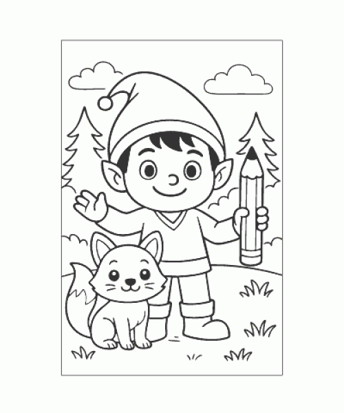 Ausmalbild Wichtel 026