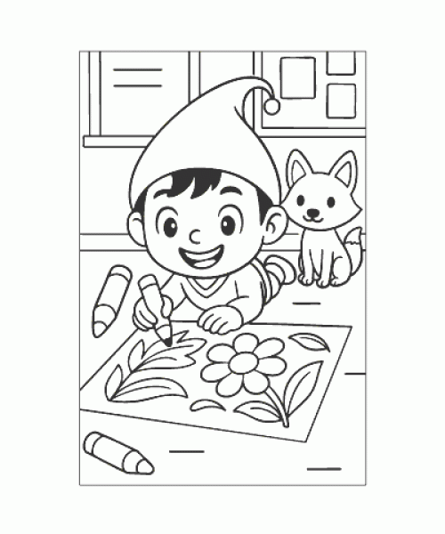 Ausmalbild Wichtel 027