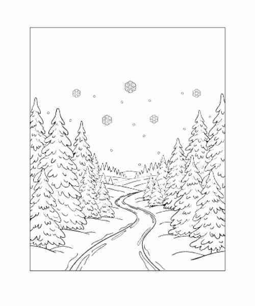 Ausmalbild Winter 027
