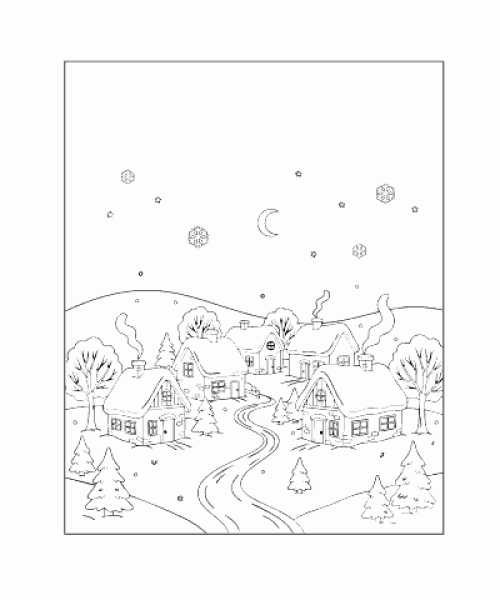 Ausmalbild Winter 028