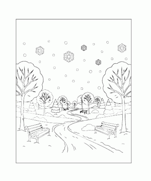 Ausmalbild Winter 034