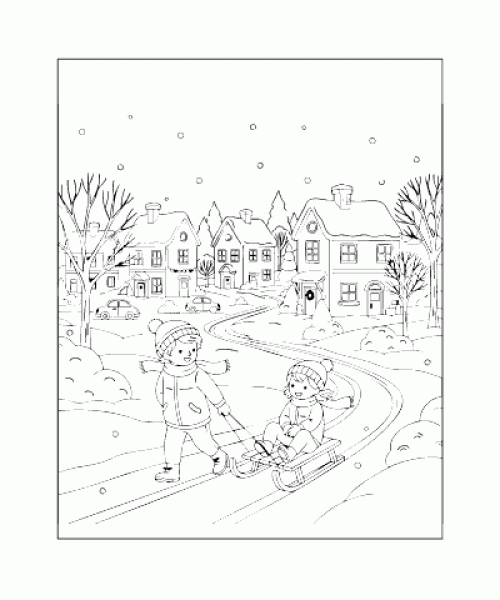 Ausmalbild Winter 038