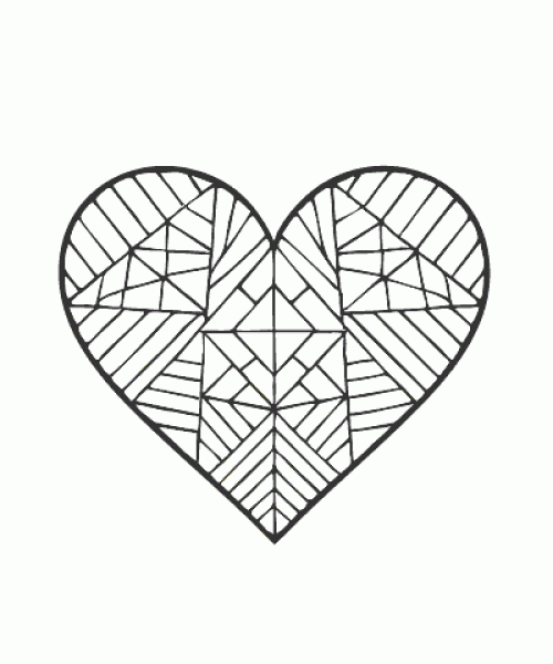 Ausmalbild Herz 002