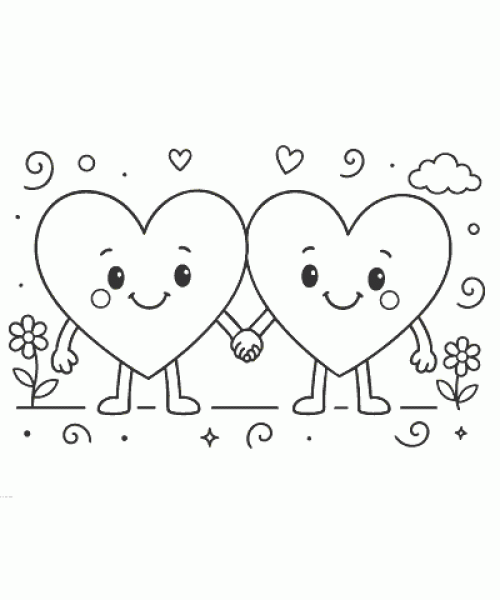 Ausmalbild Herz 004