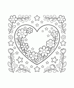 Ausmalbild Herz 026