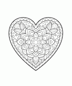 Ausmalbild Herz 028